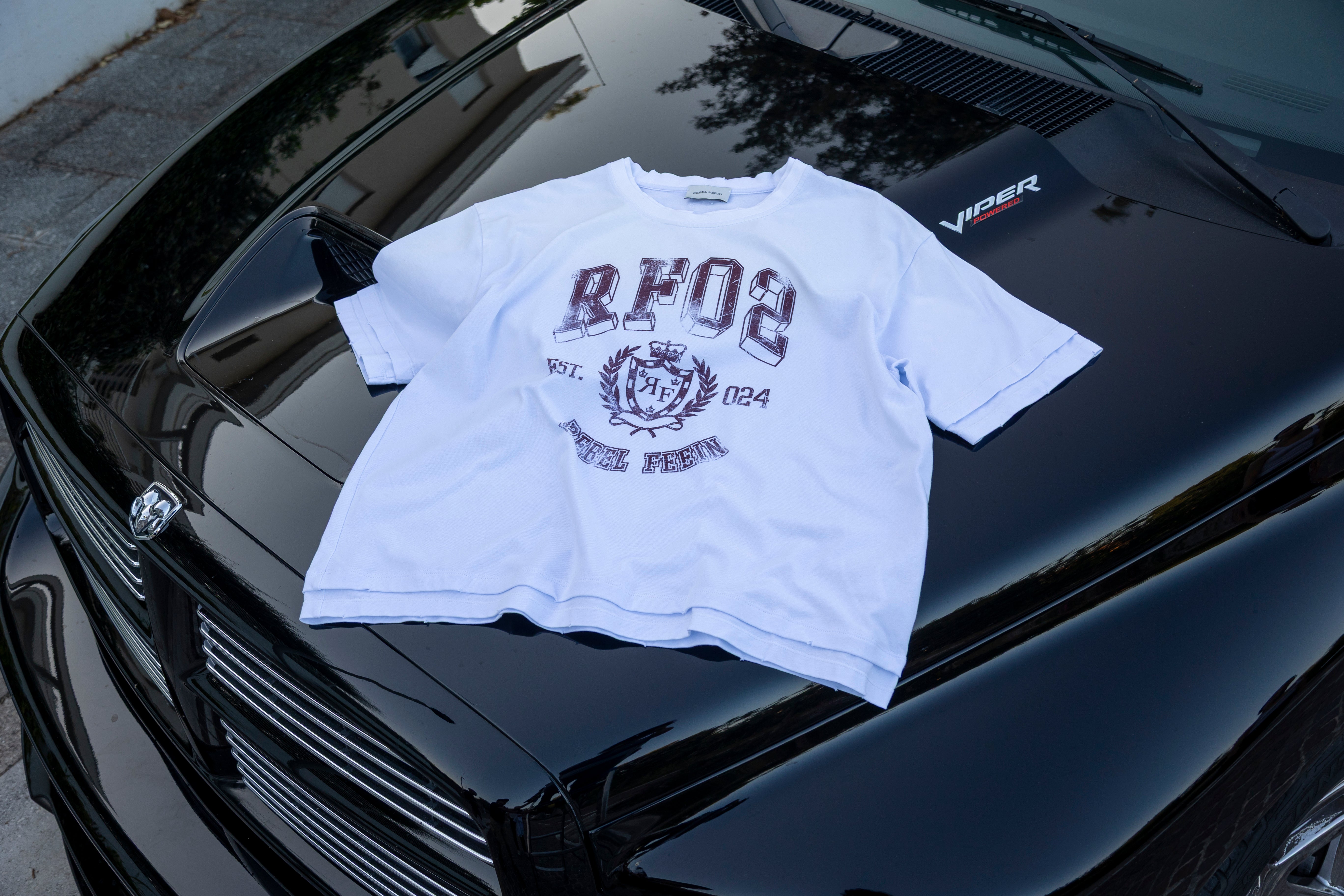 REBEL FEEIN RF02 TEE WHITE AND BORDEAUX