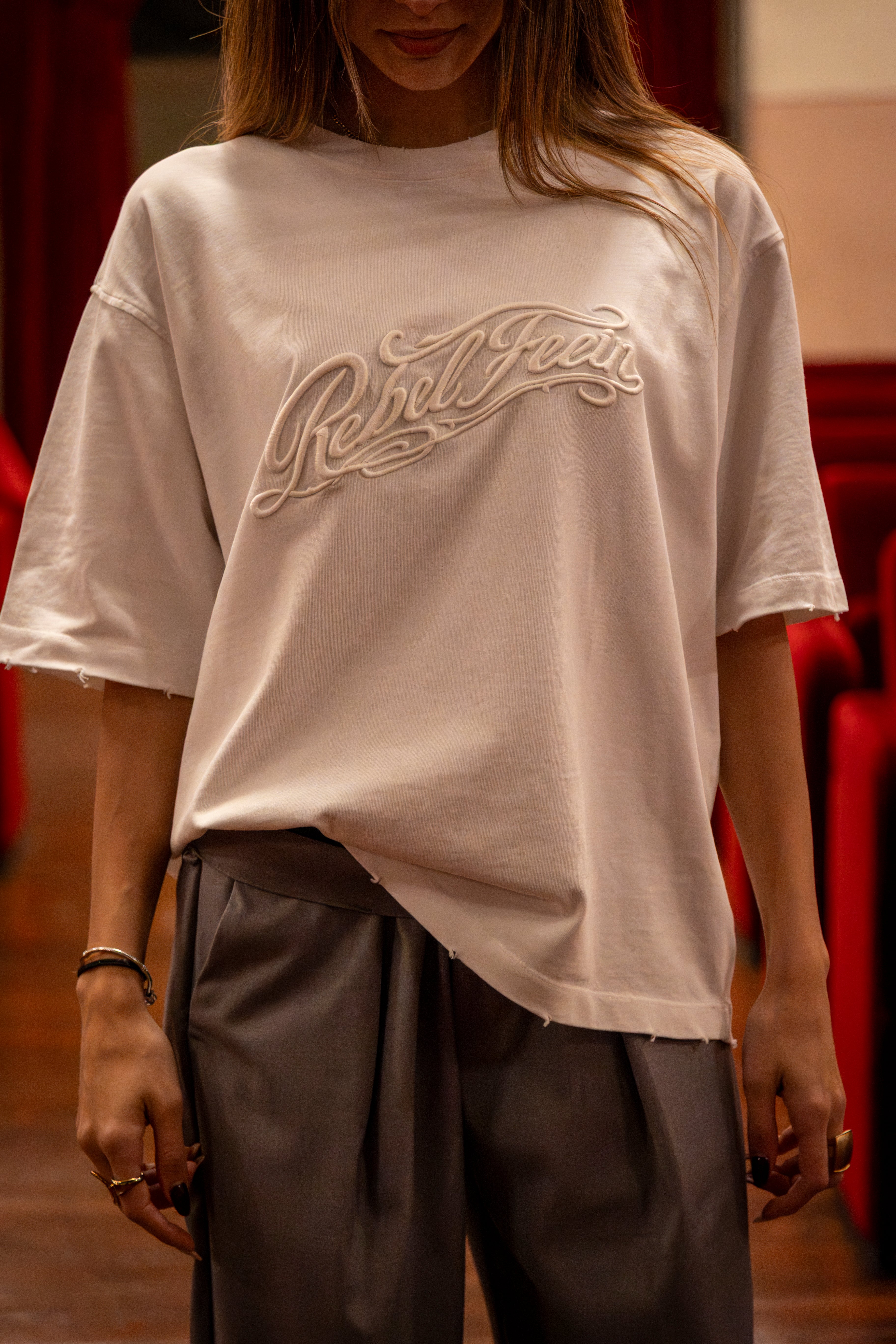 REBEL FEEIN EMBROIDERED TEE WHITE