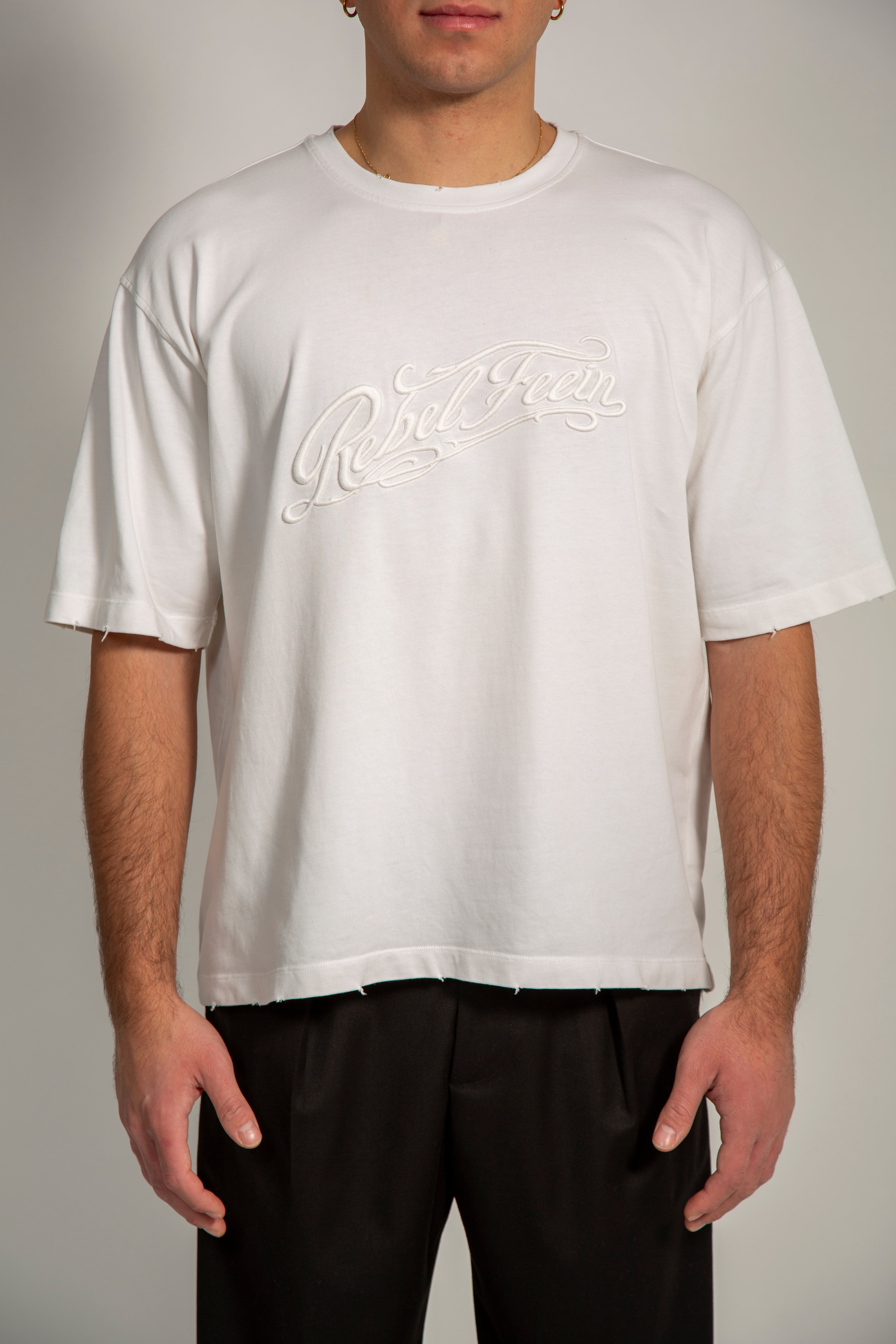 REBEL FEEIN EMBROIDERED TEE WHITE
